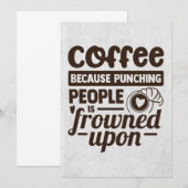 Koffie Lover Coffee omdat mensen worden bestraft Save The Date (Voorkant / Achterkant)
