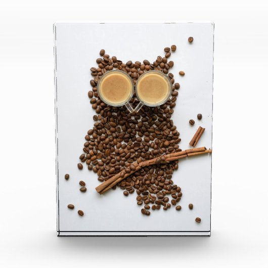 Koffie Lover Coffee Owl Fotoblokken (Voorkant)