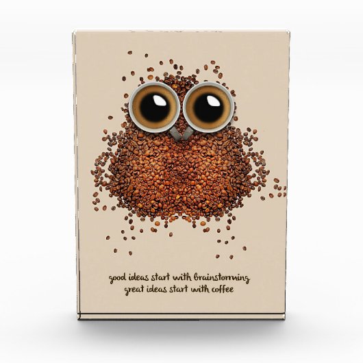 Koffie Lover Coffee Owl Fotoblokken (Voorkant)