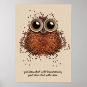 Koffie Lover Coffee Owl Poster (Voorkant)