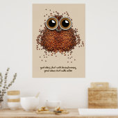 Koffie Lover Coffee Owl Poster (Keuken)