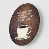  koffie Lover Funny Quote Grote klok (Hoek)