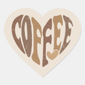 Koffie Lover Hart Sticker (Voorkant)