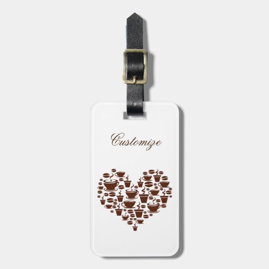 Koffie Lover Heart Thunder_Cove Bagagelabel (Voorkant verticaal)