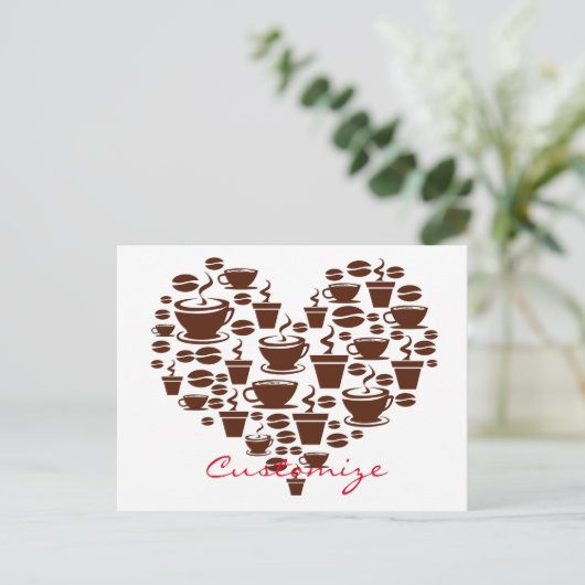 Koffie Lover Heart Thunder_Cove Briefkaart (Staand voorkant)