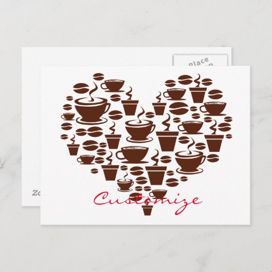 Koffie Lover Heart Thunder_Cove Briefkaart (Voorkant / Achterkant)