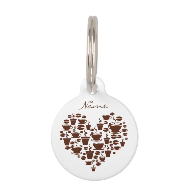 Koffie Lover Heart Thunder_Cove Huisdierpenning (Voorkant)
