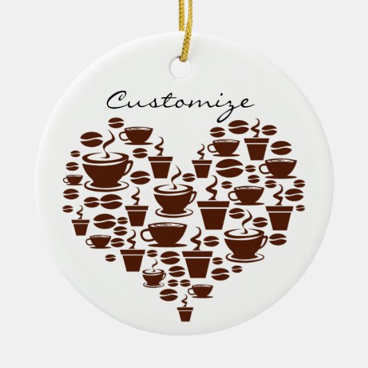 Koffie Lover Heart Thunder_Cove Keramisch Ornament (Voorkant)