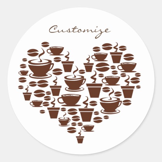 Koffie Lover Heart Thunder_Cove Ronde Sticker (Voorkant)