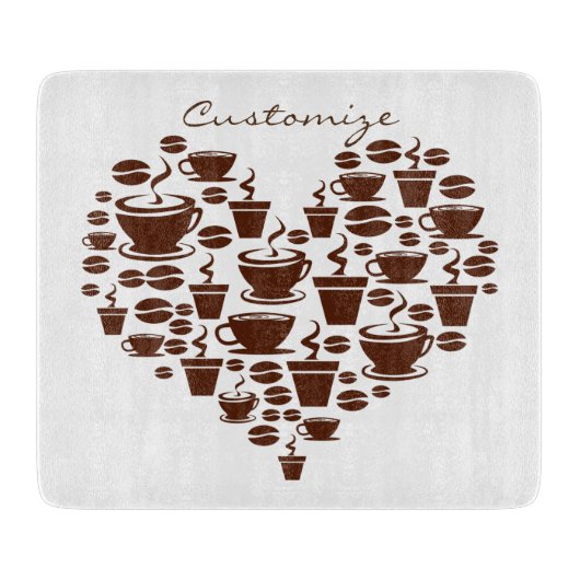 Koffie Lover Heart Thunder_Cove Snijplank (Voorkant)