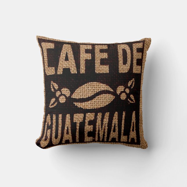 KOFFIE LOVER KUSSENS, BURLAP COFFEE BAG KUSSEN (Voorkant)