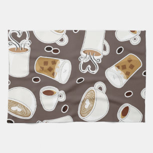 Koffie Lover Pattern Brown/Grey Theedoek