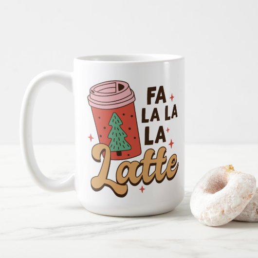 Koffie Lover's kerst Fa La La Latte Koffiemok (Met donut)
