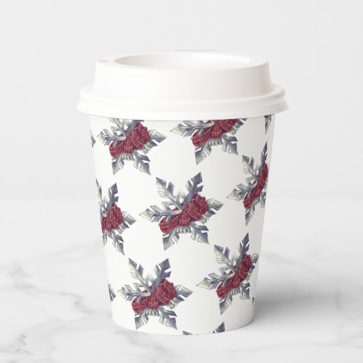 Koffie Lover's kerstman Papieren Bekers (Achterkant)