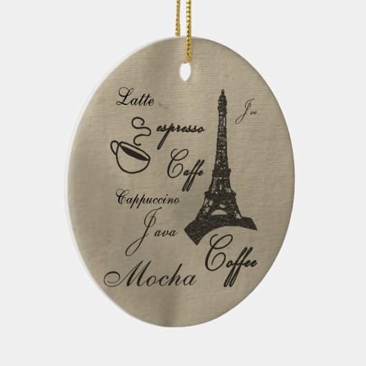 Koffie Lovers kerstversiering Keramisch Ornament (Rechts)