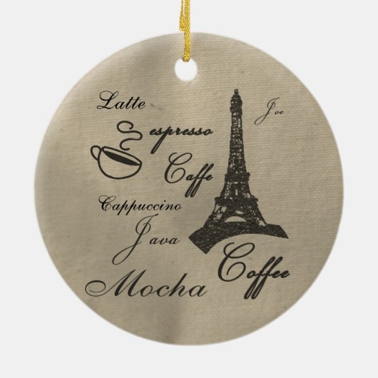 Koffie Lovers kerstversiering Keramisch Ornament (Achterkant)