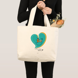 Koffie LoverS-muackS-latte Grote Tote Bag