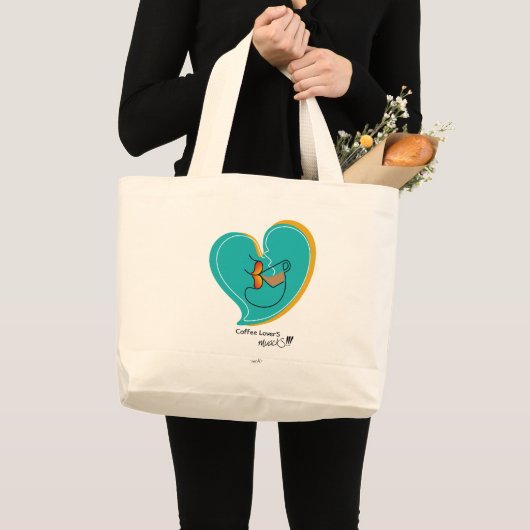 Koffie LoverS-muackS-latte Grote Tote Bag (Voorkant (product))