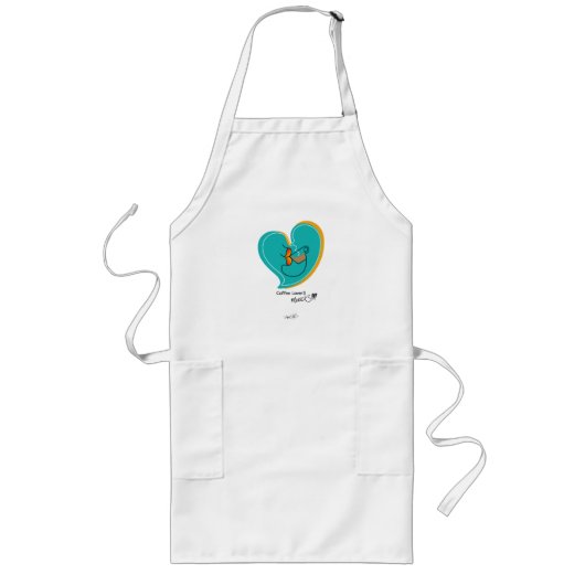 Koffie LoverS-muackS-latte Lang Schort (Voorkant)