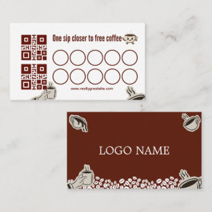 Koffie Loyalty Card Één Slok Dichter bij Gratis