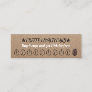 Koffie Loyalty Card Rustic 10 Punch