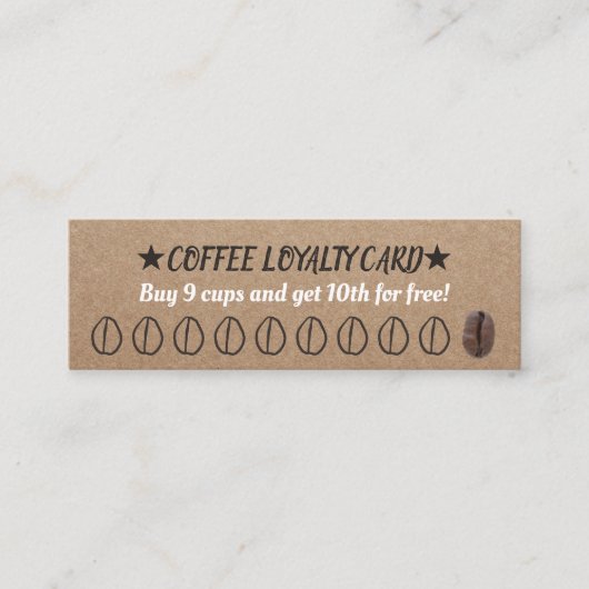 Koffie Loyalty Card Rustic 10 Punch (Voorkant)