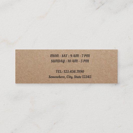 Koffie Loyalty Card Rustic 10 Punch (Achterkant)