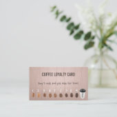Koffie Loyalty Kaarten  Dusty Pink (Staand voorkant)