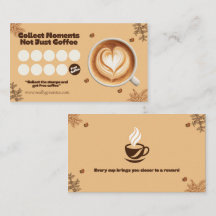 Koffie Loyalty Ponskaart Hart Latte Art
