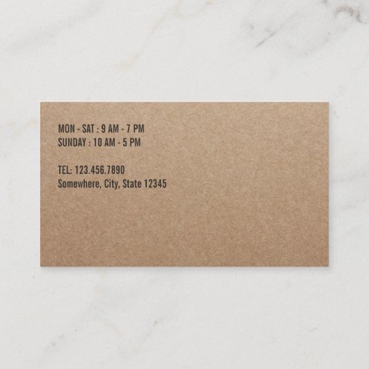 Koffie Loyalty Punch-kaarten Rustic Kraft (Achterkant)