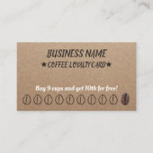 Koffie Loyalty Punch-kaarten Rustic Kraft (Voorkant)