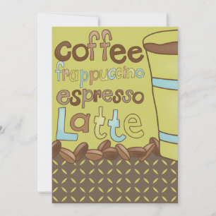 Koffie Luncheon Bridal Shower-uitnodigingen Kaart