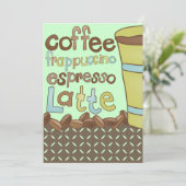 Koffie Luncheon Bridal Shower-uitnodigingen Kaart (Staand voorkant)