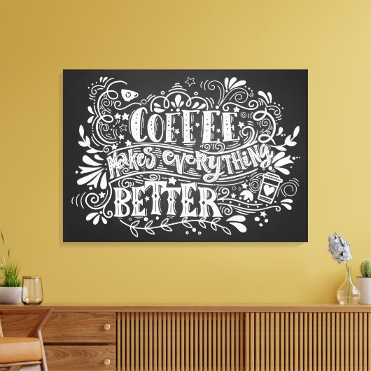 Koffie maakt alles beter canvas afdruk (Insitu (Woonkamer))