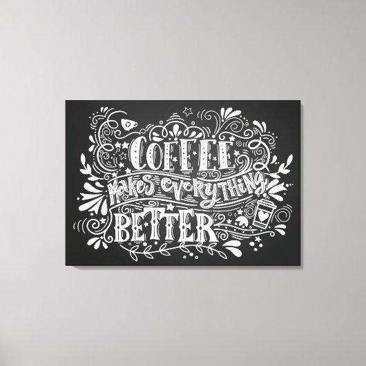 Koffie maakt alles beter canvas afdruk (Voorkant)