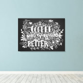 Koffie maakt alles beter canvas afdruk (Insitu (Houten vloer))