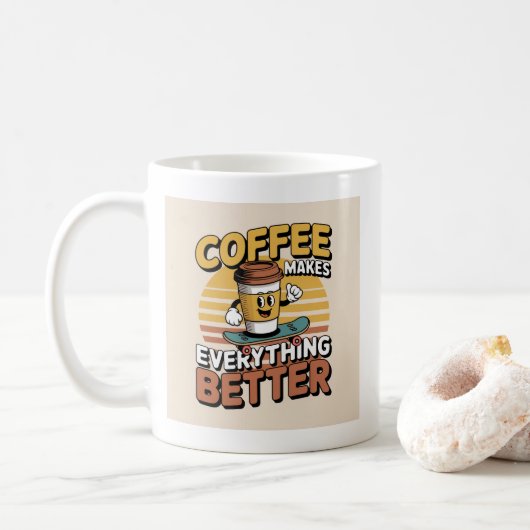 Koffie maakt alles beter koffiemok (Met donut)