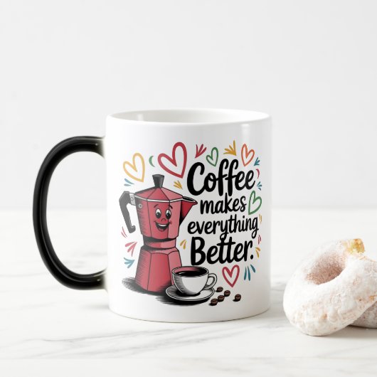 Koffie Maakt Alles Beter Magische Mok (Met donut)