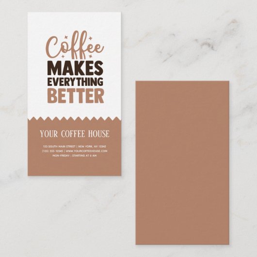 Koffie maakt alles beter visitekaartje (Voorkant / Achterkant)