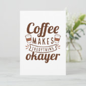 Koffie maakt alles goed bedankkaart (Staand voorkant)