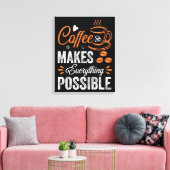 Koffie maakt alles mogelijk canvas afdruk (Insitu (Woonkamer))