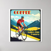 Koffie maakt dit mogelijk fietsen canvas afdruk (Voorkant)