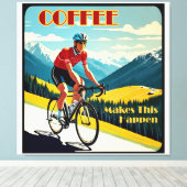 Koffie maakt dit mogelijk fietsen canvas afdruk (Insitu (Houten vloer))