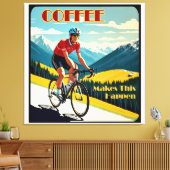 Koffie maakt dit mogelijk fietsen canvas afdruk (Insitu (Woonkamer))