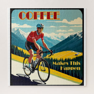 Koffie maakt dit mogelijk fietsen legpuzzel