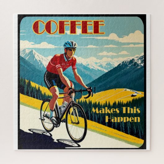 Koffie maakt dit mogelijk fietsen legpuzzel (Verticaal)