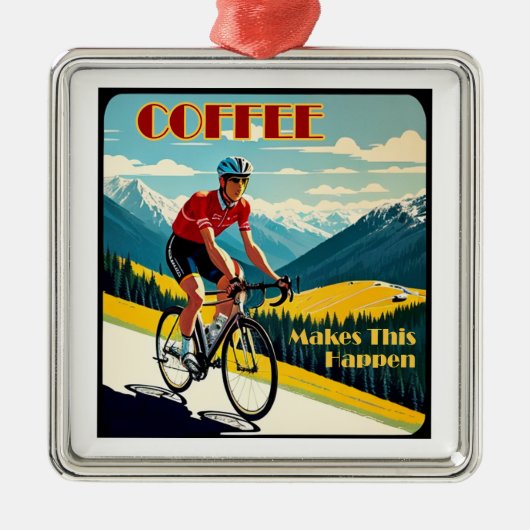 Koffie maakt dit mogelijk fietsen metalen ornament (Voorkant)