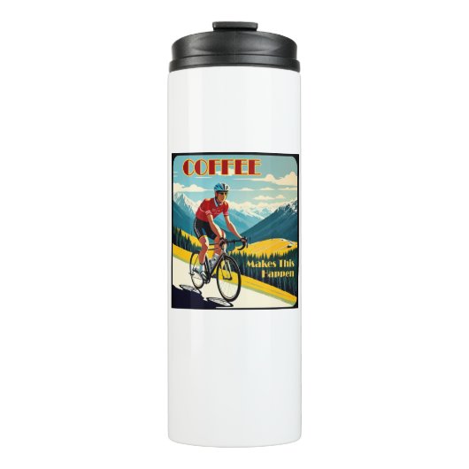 Koffie maakt dit mogelijk fietsen thermosbeker (Voorkant)