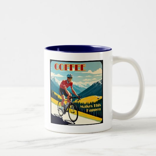 Koffie maakt dit mogelijk fietsen tweekleurige koffiemok (Rechts)