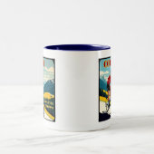 Koffie maakt dit mogelijk fietsen tweekleurige koffiemok (Center)